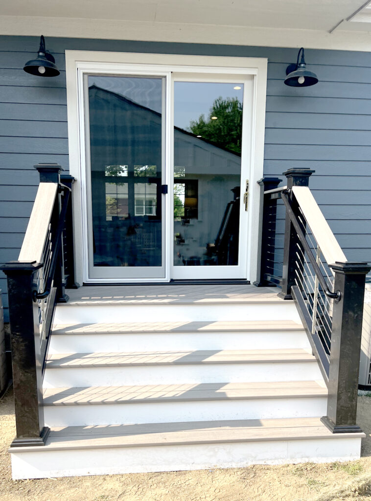 New sliding doors and stair construction