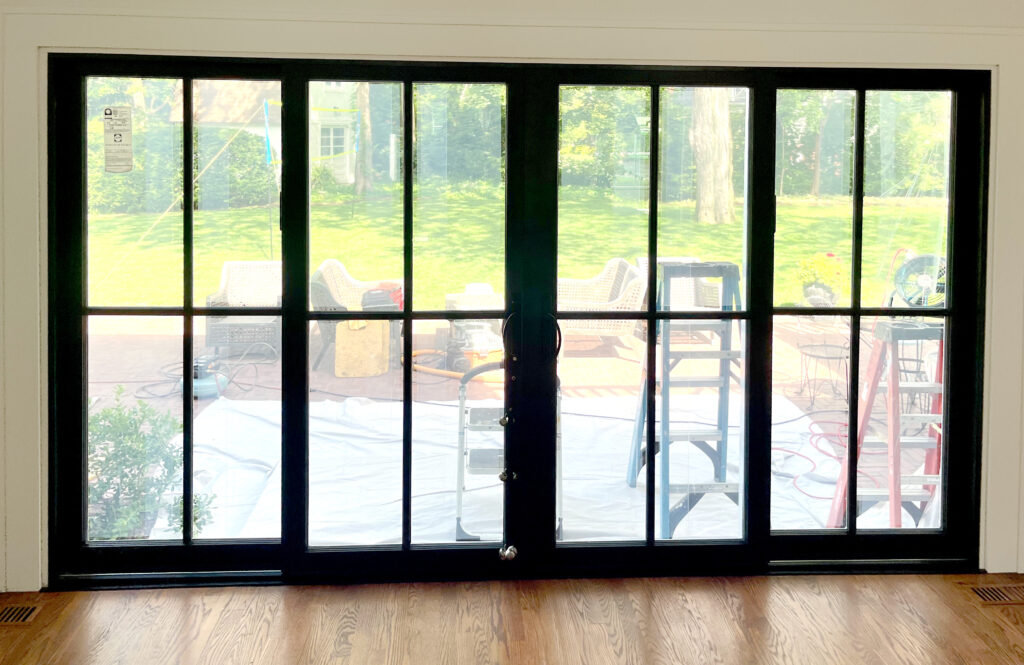 New large sliding doors and windows.