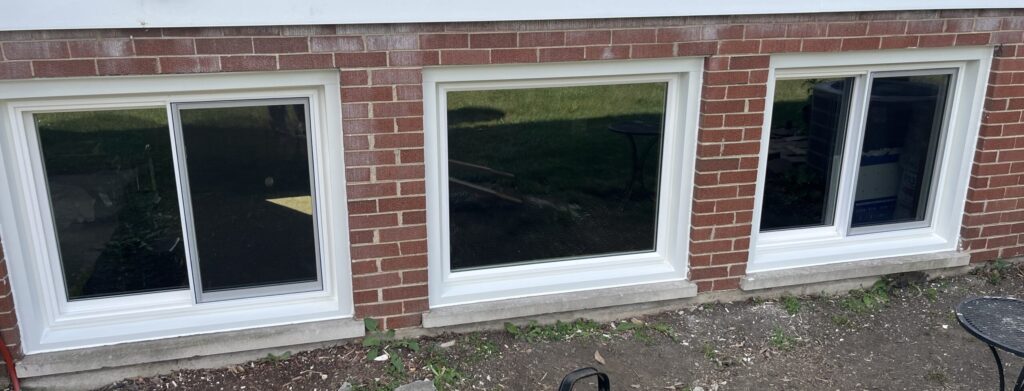 New basement windows installed.  Frames & Sill replaced